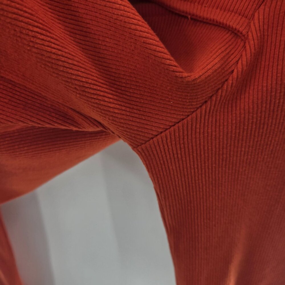 Lovepoem by Block Orange Sweater Cowl Neck Cutout Ribbed Medium - Picture 10 of 12